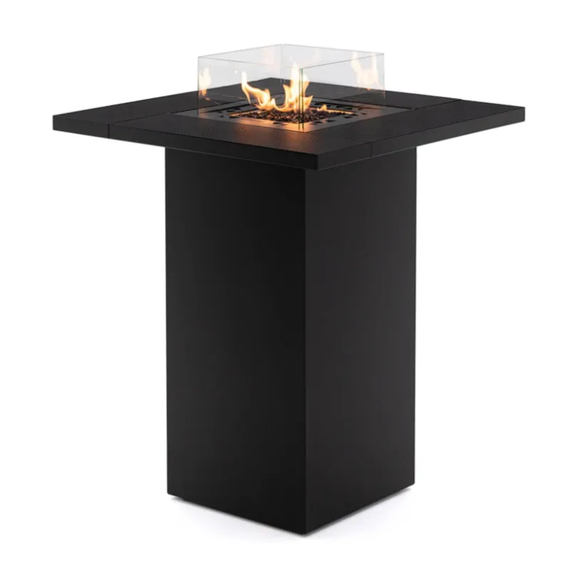 Caminetto da Esterno a Gas e Tavolo da Giardino, Tavolo da Fuoco a Gas Dimensioni 90x90xh 110 cm - Scomparto Interno per Bombola del Gas - Resistente alle Intemperie - Copertura Planika Prezzo Scontato