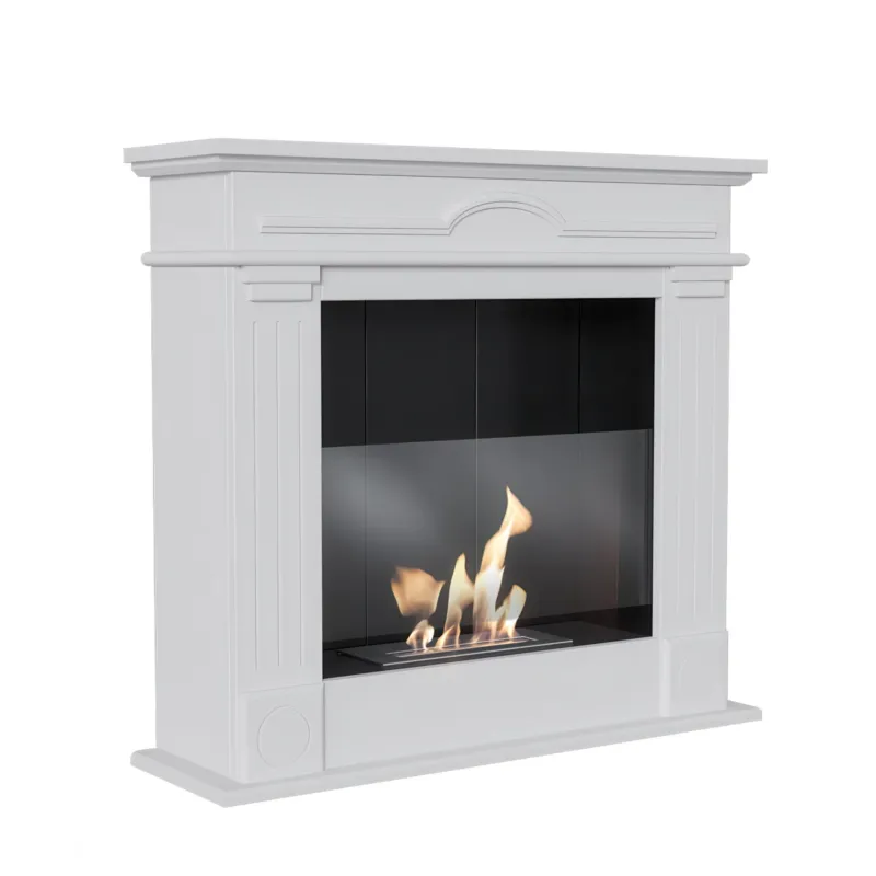 Offerta Lampo Camino a Bioetanolo December TÜV Bianco - Auto-Assemblaggio con Vetro, Sicurezza Certificata, Ecologico, Dimensioni 95x28x87 cm KRATKI