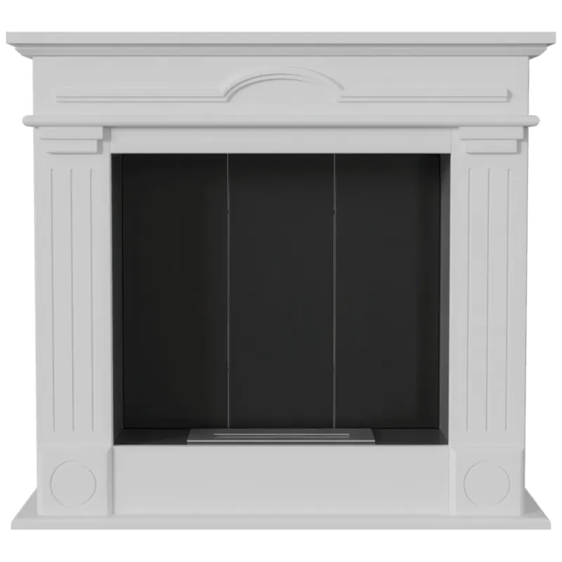 Camino Bioetanolo DECEMBER TÜV Bianco 95x28x87 cm, Facile Montaggio, Ecologico - Certificato di Sicurezza KRATKI Economico