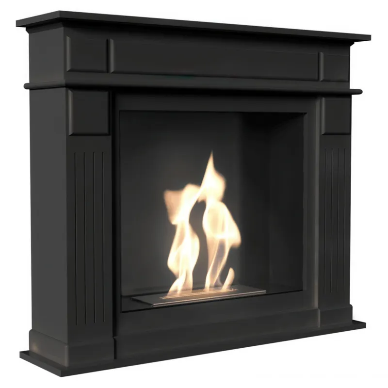 Ultimissimo Modello Camino Bioetanolo November TÜV Nero - Acciaio e MDF, Dimensioni 115x29.5x101.3 cm, Ecologico e Sicuro KRATKI