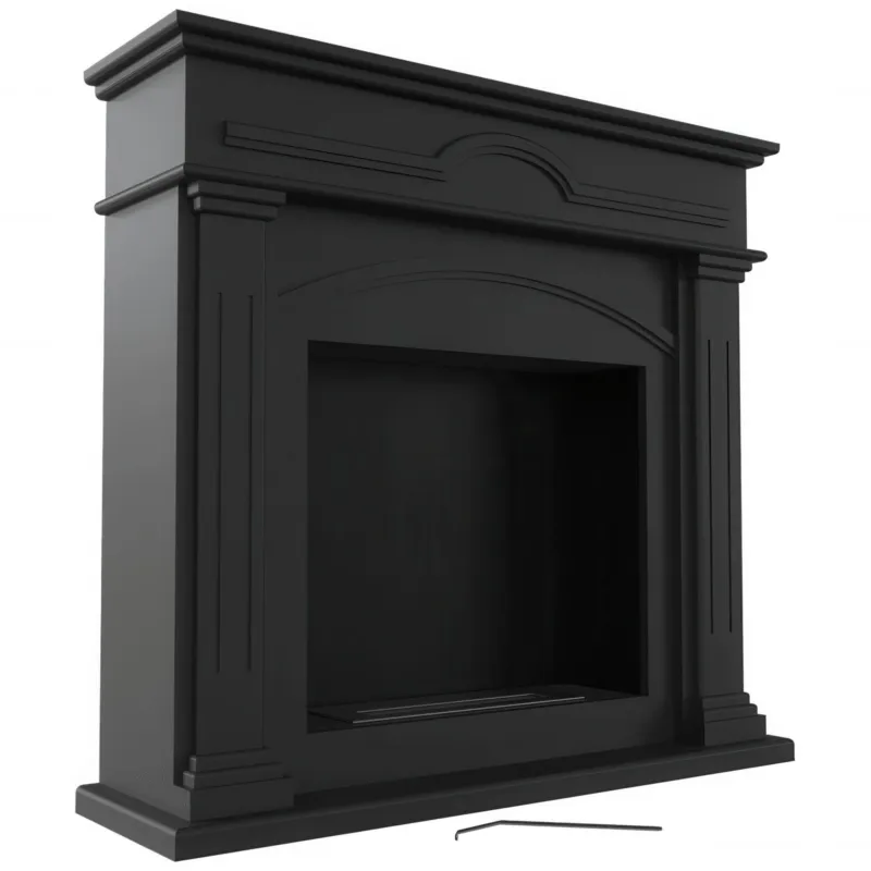 Offerta Camino Bioetanolo DECEMBER TÜV Nero - Altezza 107.1 cm, Dimensioni 115x32.5 cm, Acciaio e MDF, Aromaterapia KRATKI