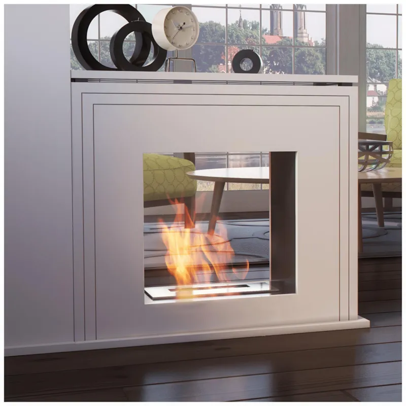 Camino Bioetanolo JUNE TÜV Bianco - Altezza 67.9cm, Dimensioni 80x27.5 cm, Materiale di Alta Qualità, Sicurezza Certificata TÜV KRATKI Spedito Oggi