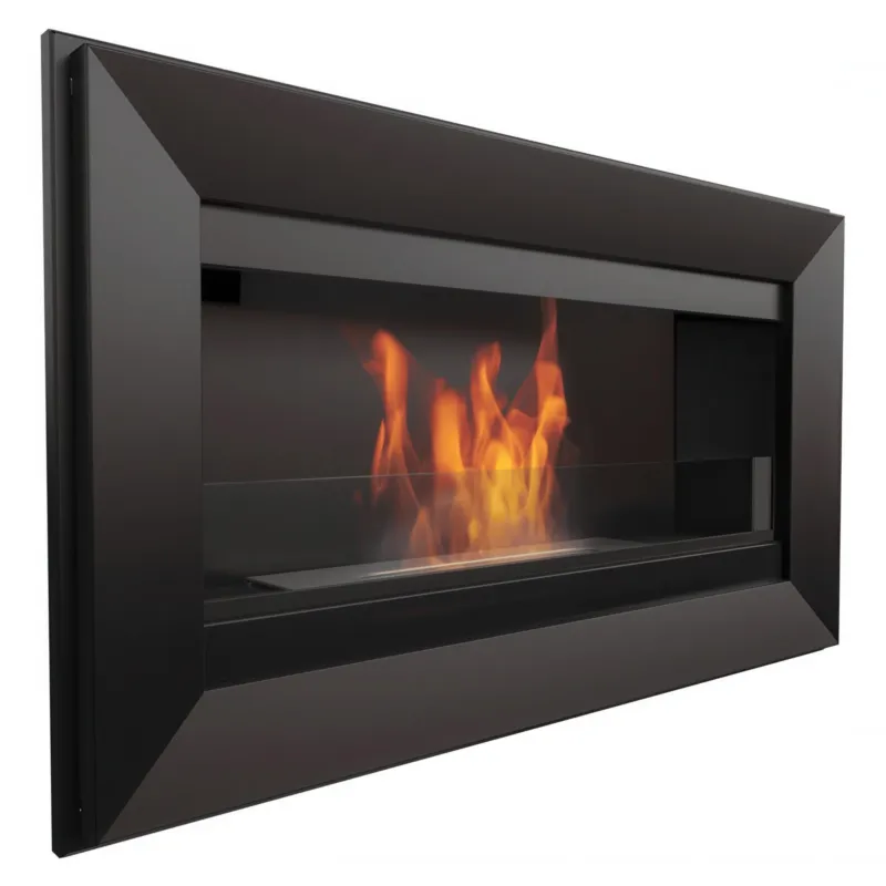 Prezzo Conveniente Biocamino Sospeso CHARLIE TÜV Nero con Vetro - Dimensioni 88x17.4x51 cm - Bioetanolo KRATKI