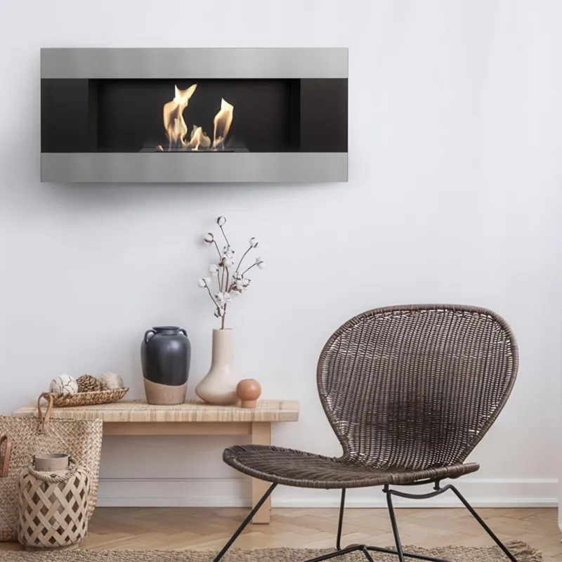 Camino Bioetanolo Parete DELTA2 TÜV Nero - Altezza 40 cm, Dimensioni 90x14.2x40 cm, Materiale di Alta Qualità - Sicurezza Certificata TÜV KRATKI Ultimissimo Modello