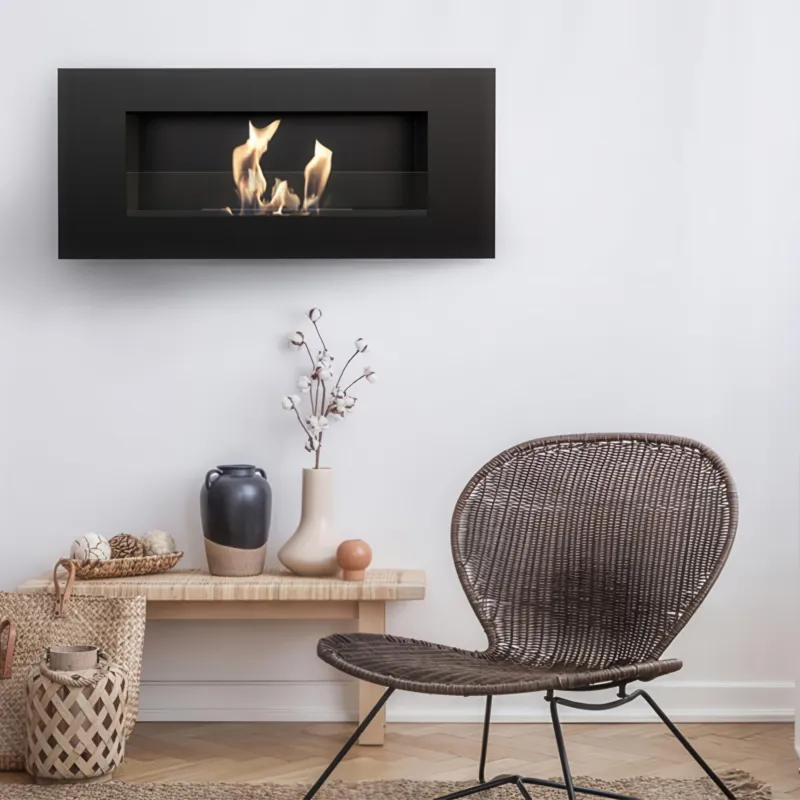 Biocamino da Parete Delta 2 Nero - Dimensioni 90x14.2x40 cm, Materiale Acciaio, Installazione a Incasso, TÜV Certificato - Ecologico e Sicuro KRATKI Acquista Ora