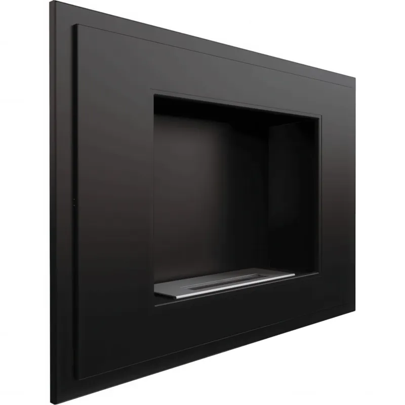 Offerta Camino Bioetanolo da Parete ALPHA TÜV Nero - Sicuro, Elegante, Dimensioni 80x17.4x59 cm, Peso 16.8 kg, Materiale di Alta Qualità KRATKI