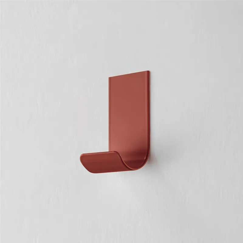 Appendiabiti da parete giovane semplice MIMI Dimensioni 3,5x4xh 7 cm Si portata max 5Kg metallo da attaccare a muro con biadesivo in dotazione Rosso Terracotta D-segno Home Office Affare