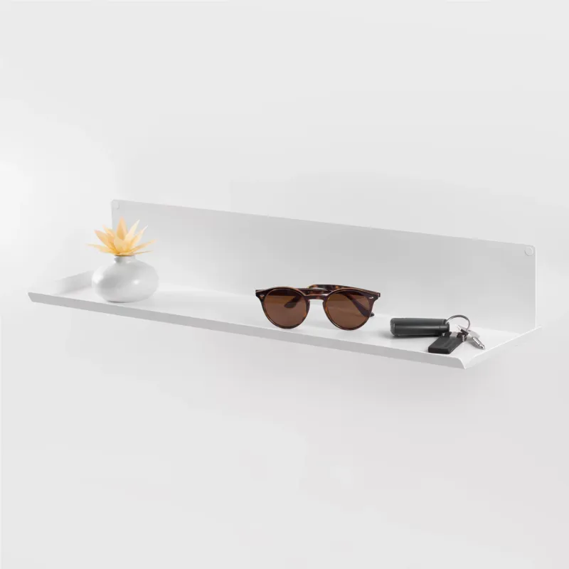 Compra Online Mensola in metallo Fly-K è una mensola in metallo da muro Minimal Dimensioni 60x15x h 10 cm Portata massima 15 kg costituita da un unico elemento in acciaio verniciato Bianco RAL 9003 liscio D-segno Home Office