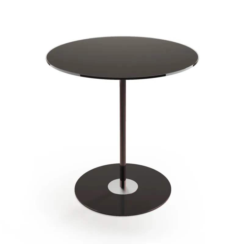 Tavolinetto, tavolo caffè piccolo Struttura in metallo Piano In vetro Dimensioni 46xh44 cm colore nero Maconi srl Ultimissimo Modello