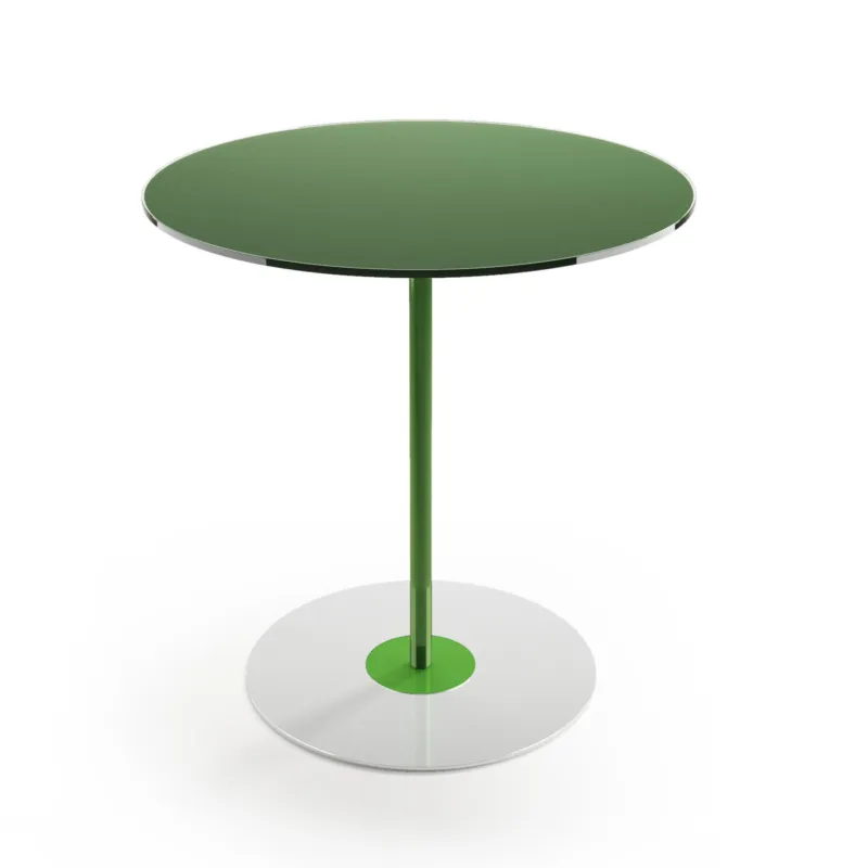 Tavolinetto, tavolo caffè Big Struttura in metallo Piano In vetro Dimensioni 48xh52 cm colore Verde Maconi srl Non Perdere