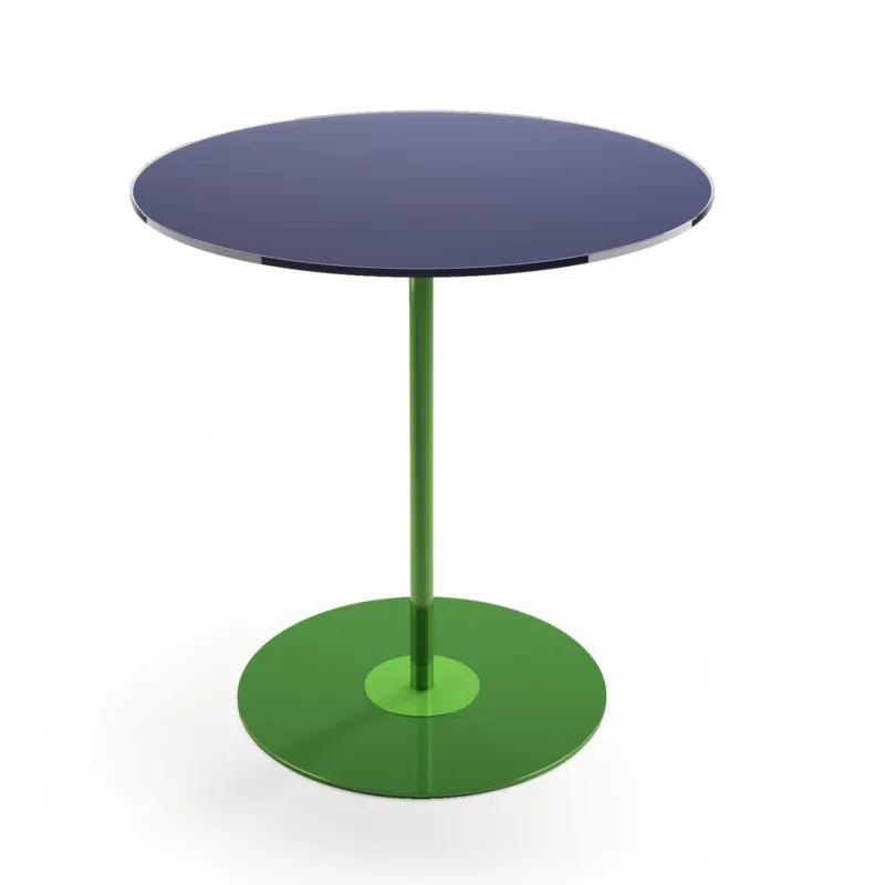 Nuovo Arrivo Tavolinetto, tavolo caffè Big Struttura in metallo Piano In vetro Dimensioni 48xh52 cm colore Blu Maconi srl