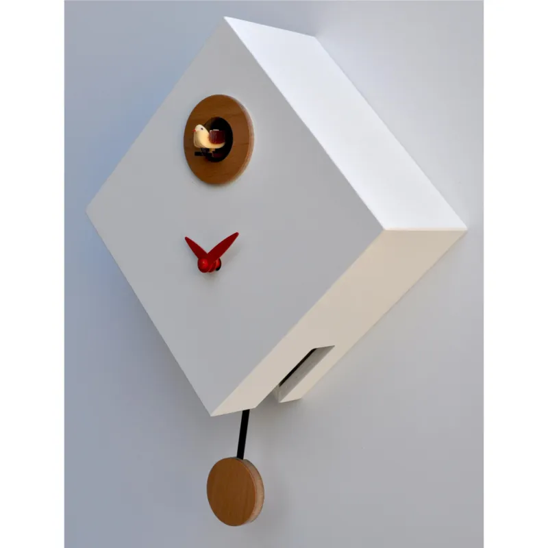 Prezzo Basso Pendolo Cucù Con Pendolo ROMBINO in legno pregiato 25x11xh25 cm c colore bianco Pirondini