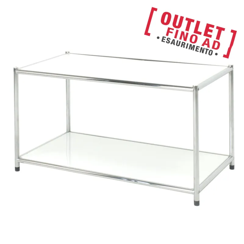 Ordina Subito Libreria cromata 2 ripiani colore Bianco Easy Dimensioni 40x80xh40,5cm montaggio facile piedini regolabili Archimede System