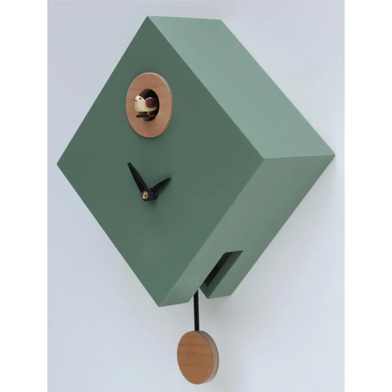 Pendolo Cucù Con Pendolo ROMBINO in legno pregiato 25x11xh25 cm c colore Verde reseda Pirondini Popolare