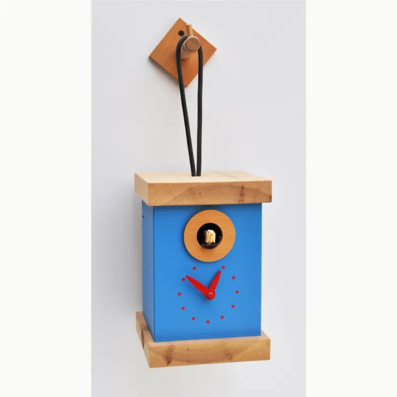 Orologio Cucù da parete TITTI 13x13xh20 cm cassa in MDF Azzurro ral 5012 Pirondini Affare