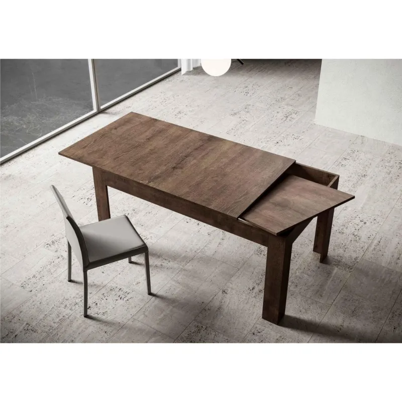Tavolo Allungabile Piano Noce BIBI 90x120xh77 cm estensibile fino a 180 cm tutto in legno di Frassino colore Noce Itamoby Prezzo Di Fabbrica