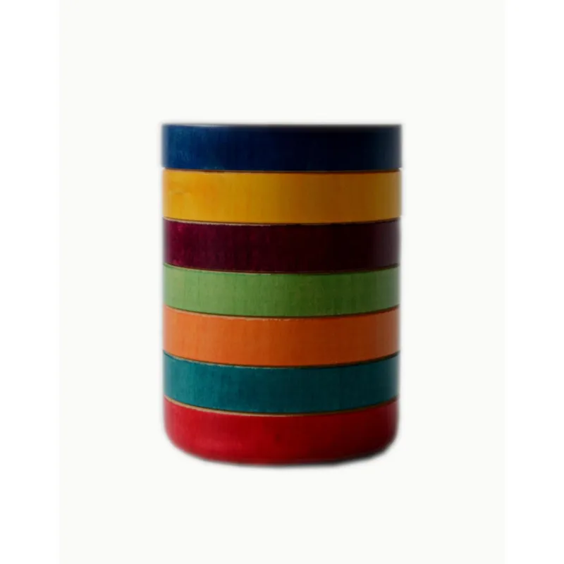 Offerta Limitata Portapenne, Portamatite cilindrico in legno tornito diametro 8,2xh11 cm colore multicolor Manzoni Pietro