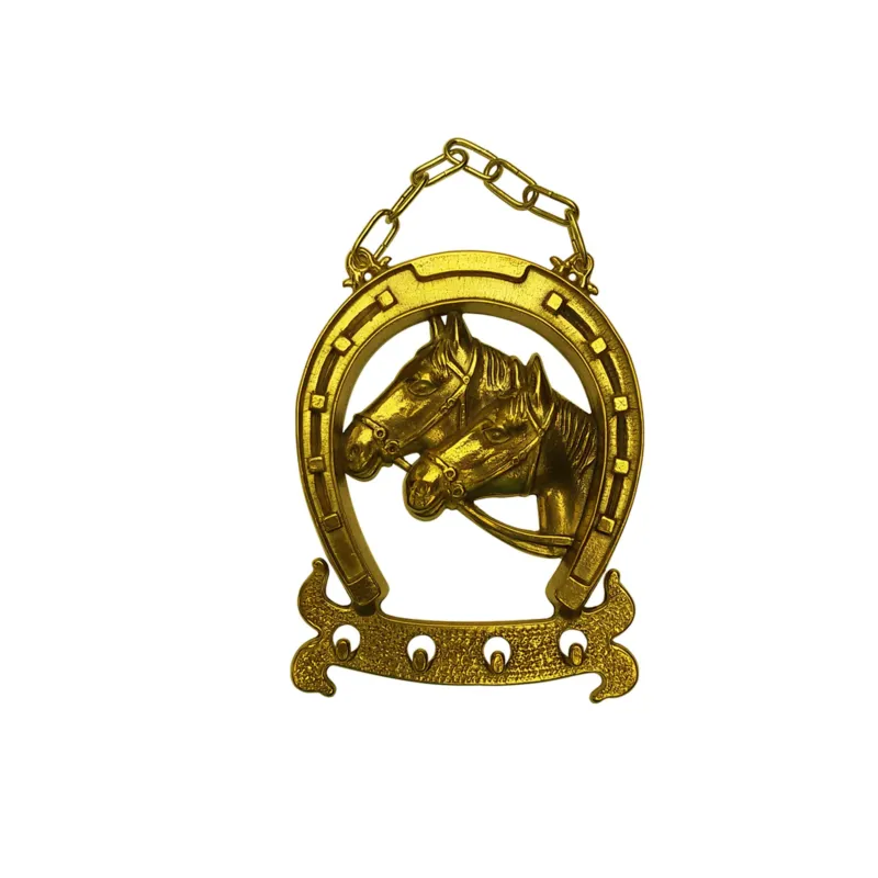 Appendichiavi , Porta chiavi da muro Cavallo , 4 posti dimensioni 11xh14 cm, peso 0,500 kg ottone brunito Sessa Ferro Battuto Offerta Del Giorno