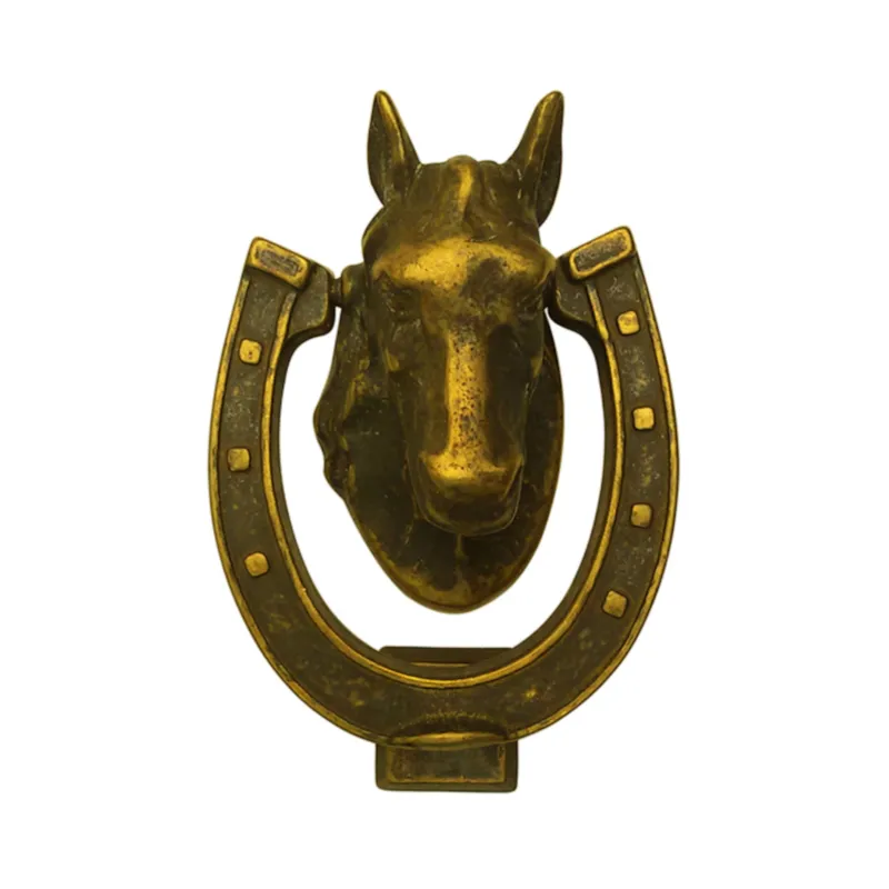 Battiporta Cavallo in Ottone Massiccio Brunito misura Medio 15x11 cm colore Brunito Sessa Ferro Battuto Pagamento Sicuro