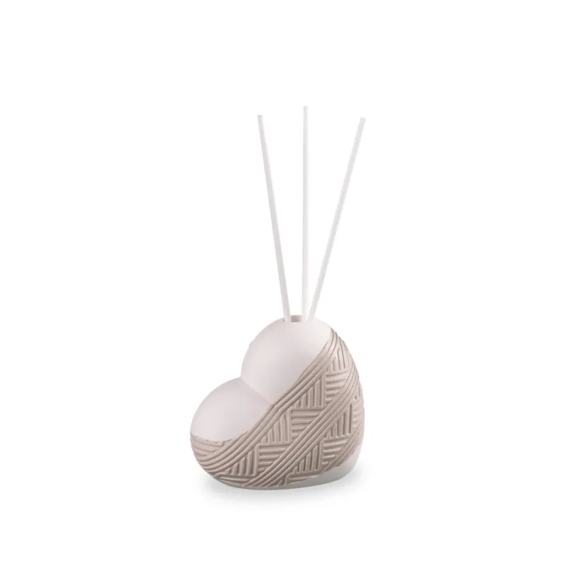 Profumatore cuore avorio e nocciola 8,5xh8 cm per comunione in scatola regalo , bomboniera Fantin Argenti Consegna Rapida