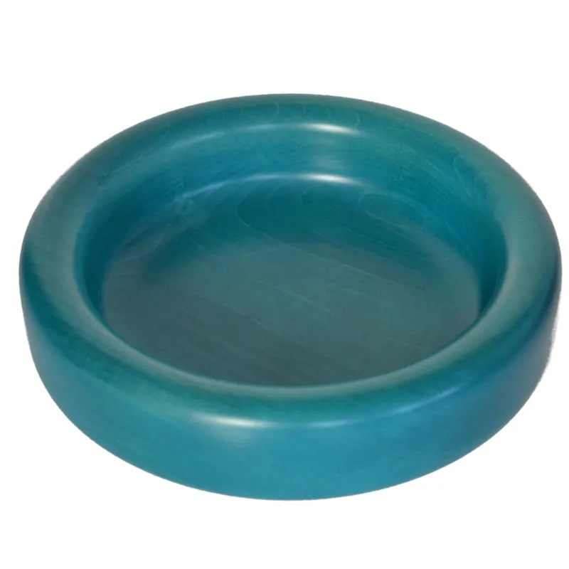 Solo Oggi Ciotola, svuotatasche in legno massello tornita a mano Piccolo Ø 26xh 6 cm per centrotavola portafrutta o vassoio colore Azzurro Manzoni Pietro