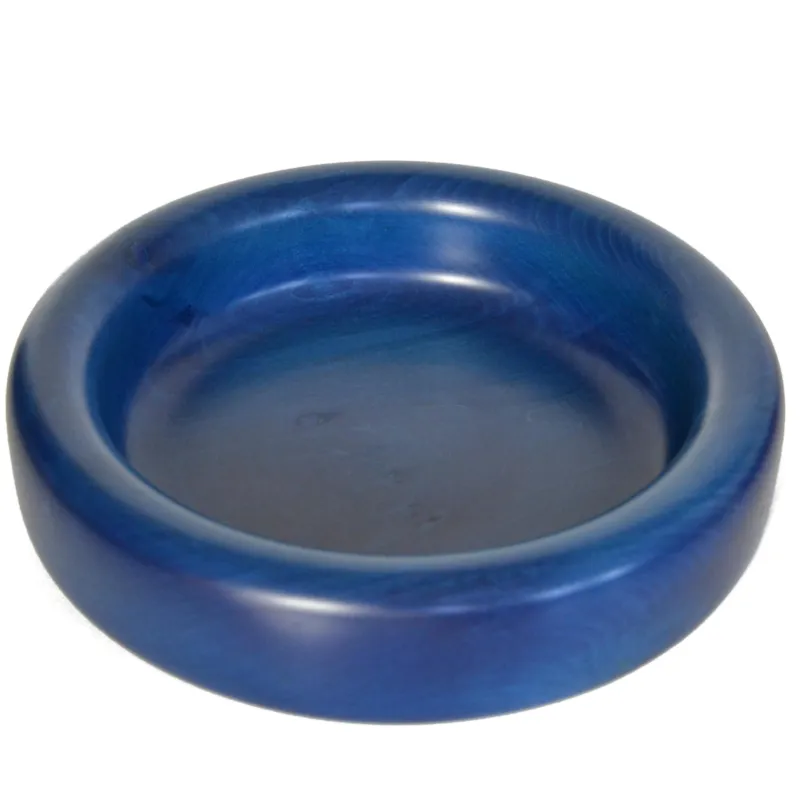 Ciotola, svuotatasche in legno massello tornita a mano Piccolo Ø 26xh 6 cm per centrotavola portafrutta o vassoio colore Blu Manzoni Pietro Saldi