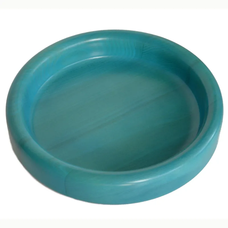Ciotola in legno massello tornita a mano Medio Ø 34xh 6 cm per centrotavola portafrutta o vassoio colore Azzurro Manzoni Pietro Spedito Oggi