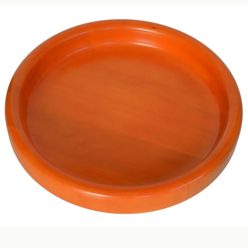 Promozione Ciotola in legno massello tornita a mano Big Ø 42xh 6 cm per centrotavola portafrutta o vassoio colore Arancio Manzoni Pietro