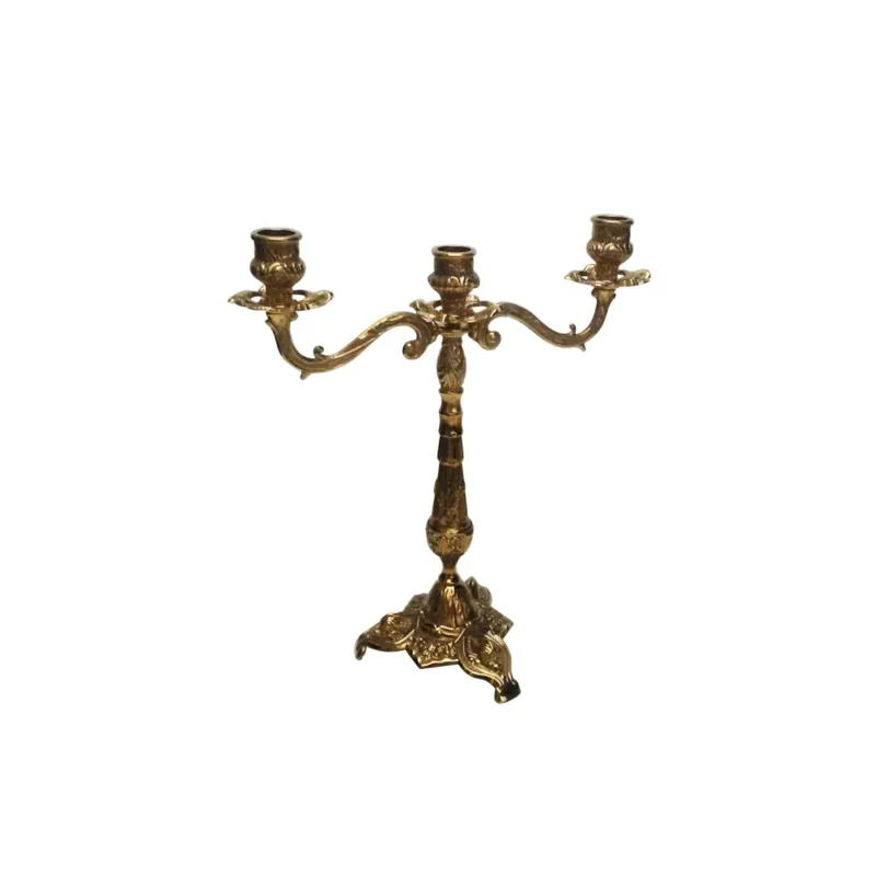 Compra Online Candelabro in Ottone massiccio3 fiamme dimensioni 23xh 29 cm uno colore ottone dorato Sessa Ferro Battuto