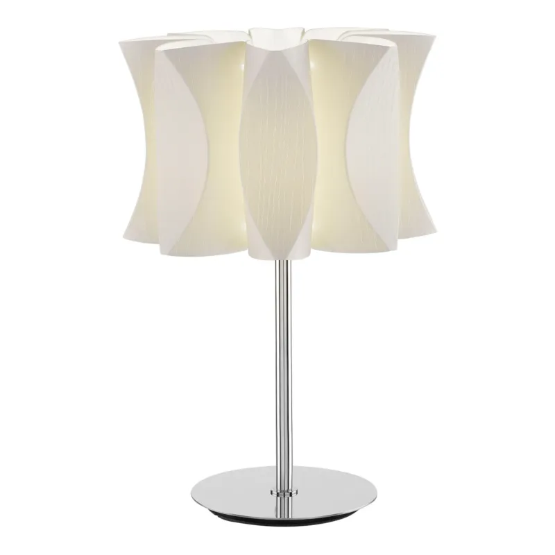 Lumetto Abat Jour Fassino bianco VIRUS Dimensioni 27x17xh38 cm- peso 1,9 kg base in acciaio lucido Artempo Italia Spedito Oggi