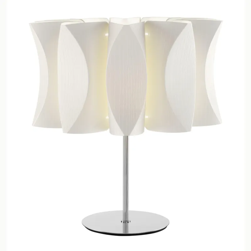 Offerta Lampada da tavolo, Lume Fassino bianco VIRUS Dimensioni 44xh48cm- peso 3,4 kg base in acciaio lucido Artempo Italia