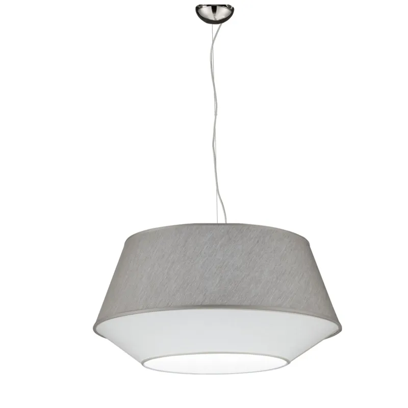 Lampadario a sospensione con Tessuto Grigio Chiaro DIAMANTE Ø60xh38cm- peso 1,2 kg Supporto in Metallo Sospensione Artempo Italia Saldi