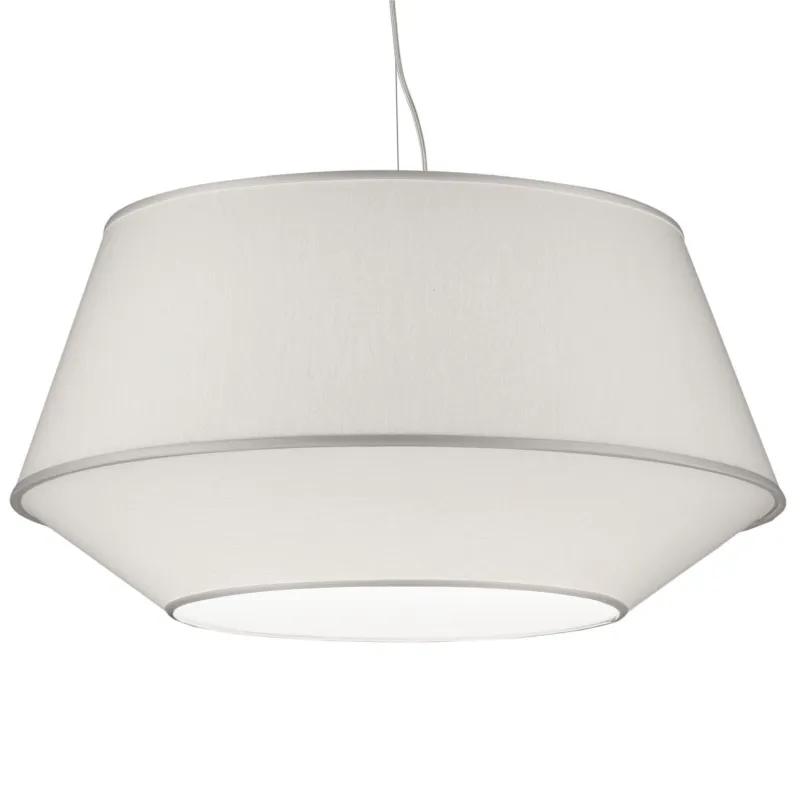 Saldi Lampadario a sospensione con Tessuto Bianco DIAMANTE Ø60xh38cm- peso 1,2 kg Supporto in Metallo Sospensione Artempo Italia