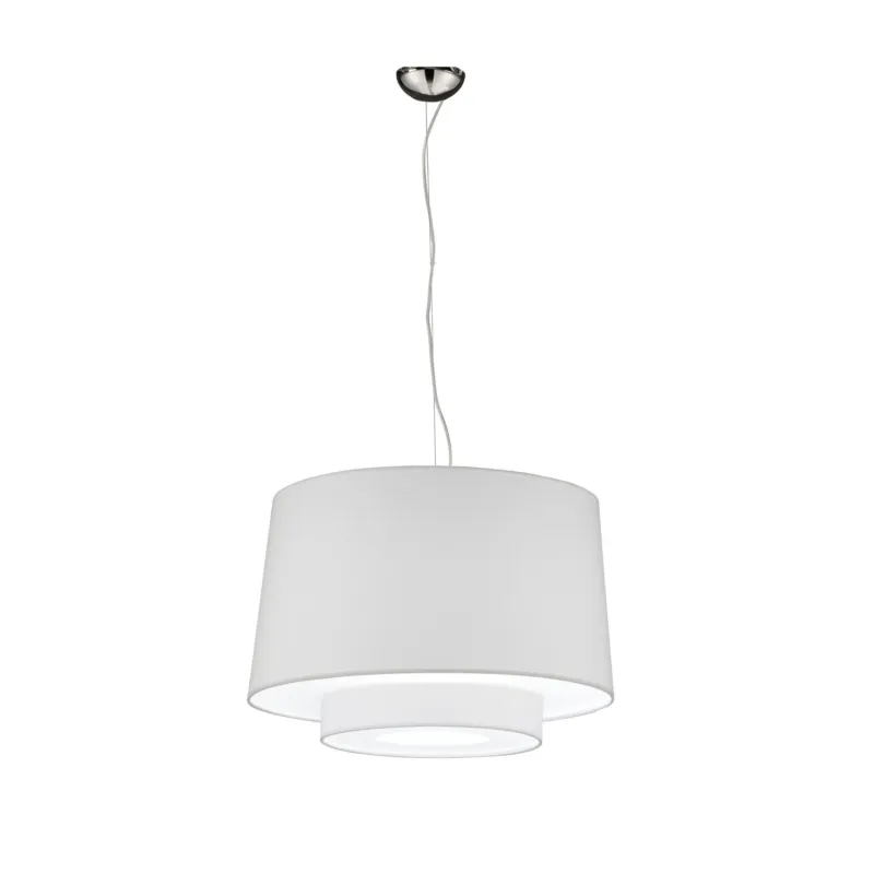 Più Venduto Lampadario a sospensione con Tessuto liscio Bianco ORION Ø50xh38cm- peso 1,6 kg Supporto in Metallo Sospensione Artempo Italia