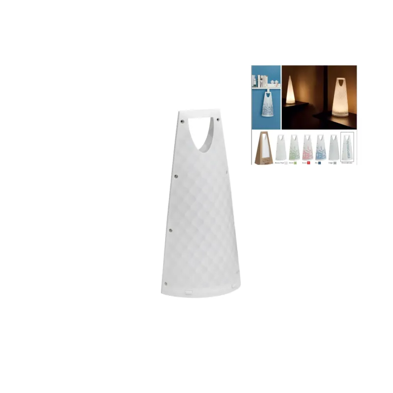 Lampada da Tavolo Ricaricabile GINGI Autonomia 9 ore 19x14xh40 cm Led 4W luce calda 3000K bianco pearl Emporium Direttamente Dal Produttore