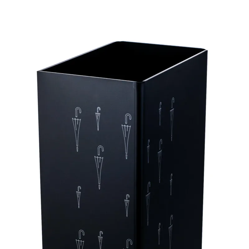 Portaombrelli Rettangolare LONDON 25,5x16xh50,5 cm in cristallo acrilico con disegni colore nero Vesta Sconto