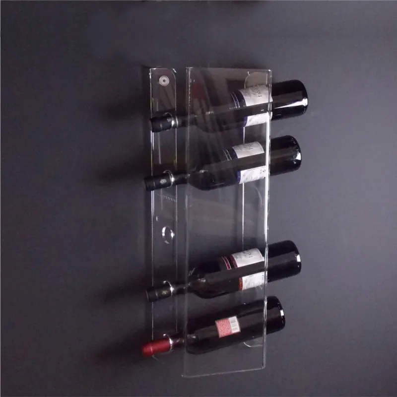 Offerta Lampo Porta bottiglia verticale da parete modello per 5 bottiglie 22x12xh59 cm - spessore 5 mm i in plexiglass trasparente Ava srl