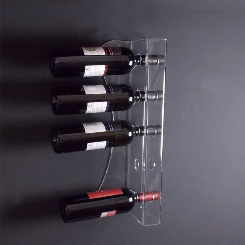 Porta bottiglia Verticale da parete modello per 5 bottiglie 13x6xh52 cm - spessore 5 mm i in plexiglass trasparente Ava srl Prezzo Scontato