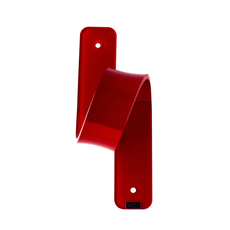 Appendino, Appendiabiti da parte in Plexiglas Undici 2 Dimensioni 8x9xh 21,5cm con pomello in ottone cromato colore rosso Vesta Più Venduto