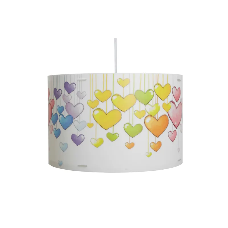 Lampada a sospensione per camerette CYLINDER Ø 45xh 29 cm in multicolor Cuori Emporium Soddisfatti O Rimborsati