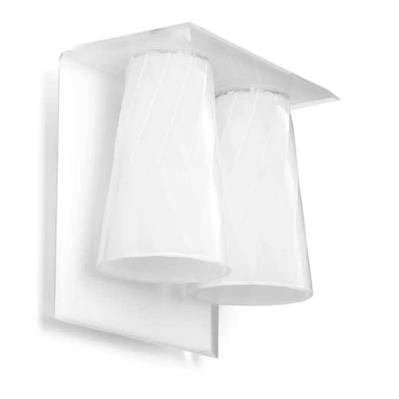 Applique da muro I Luce struttura e Paralume in metacrilato Dimensioni 15x15xh 22 cm- peso 0,800 kg colore bianco Emporium Professionale