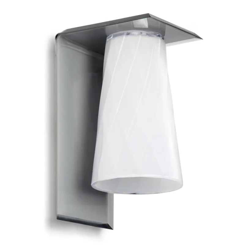Non Perdere Applique da muro I Luce struttura e Paralume in metacrilato Dimensioni 15x15xh 22 cm- peso 0,800 kg colore grigio Emporium