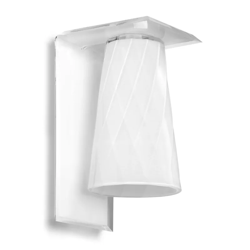 Offerta Applique da muro I Luce struttura e Paralume in metacrilato Dimensioni 15x15xh 22 cm- peso 0,800 kg colore bianco Emporium