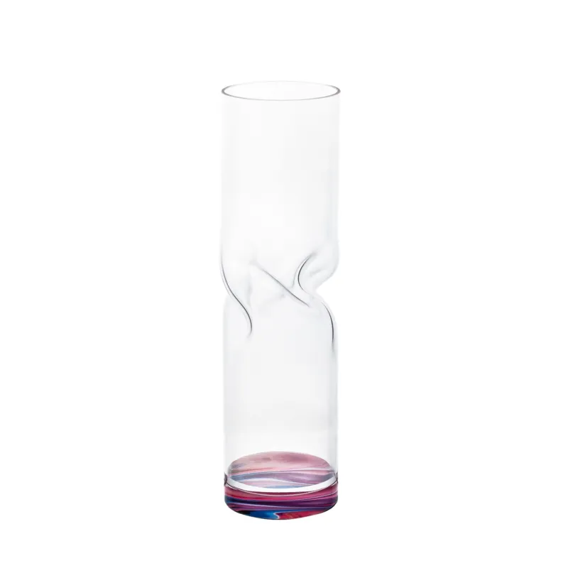 Vaso Portafiori di arredo in cristallo acrilico Bloom Small diametro 7xh25 cm contenitore trasparente incolore, spessore 5 mm Vesta Occasione Imperdibile