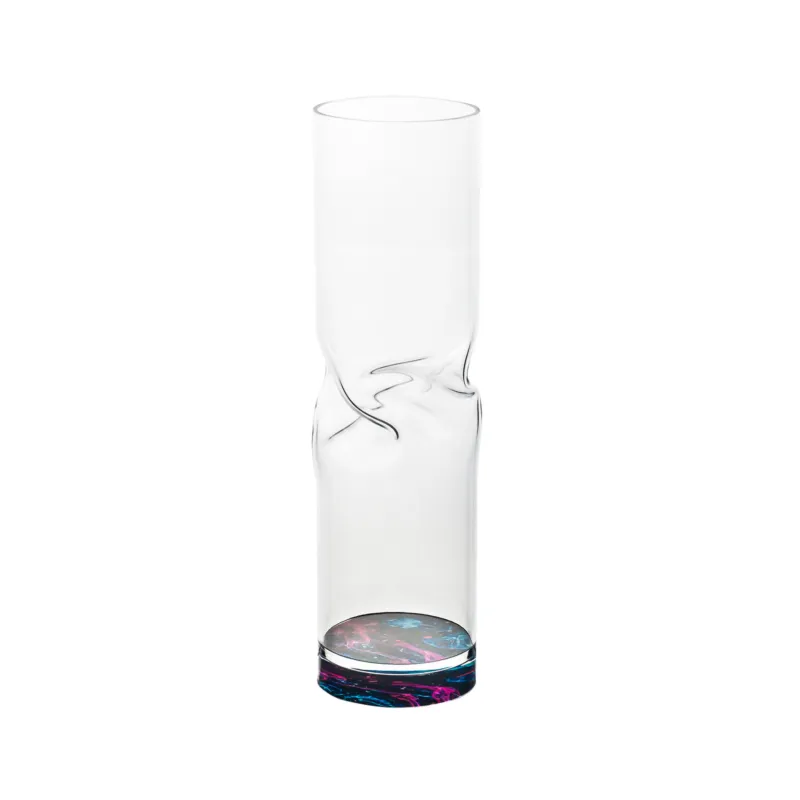 Vaso Portafiori di arredo in cristallo acrilico Bloom Small diametro 7xh25 cm contenitore trasparente incolore, spessore 5 mm Vesta Promo Stagionale