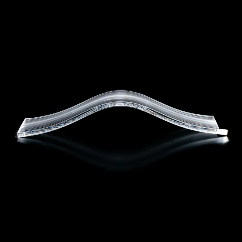 Lampada da tavolo Design HILL dalle linee ondulate 42x11xh 8 cm Lampada leggera dalla luce soffusa illuminata con una strip led in cristallo acrilico Vesta Spedizione Espresso