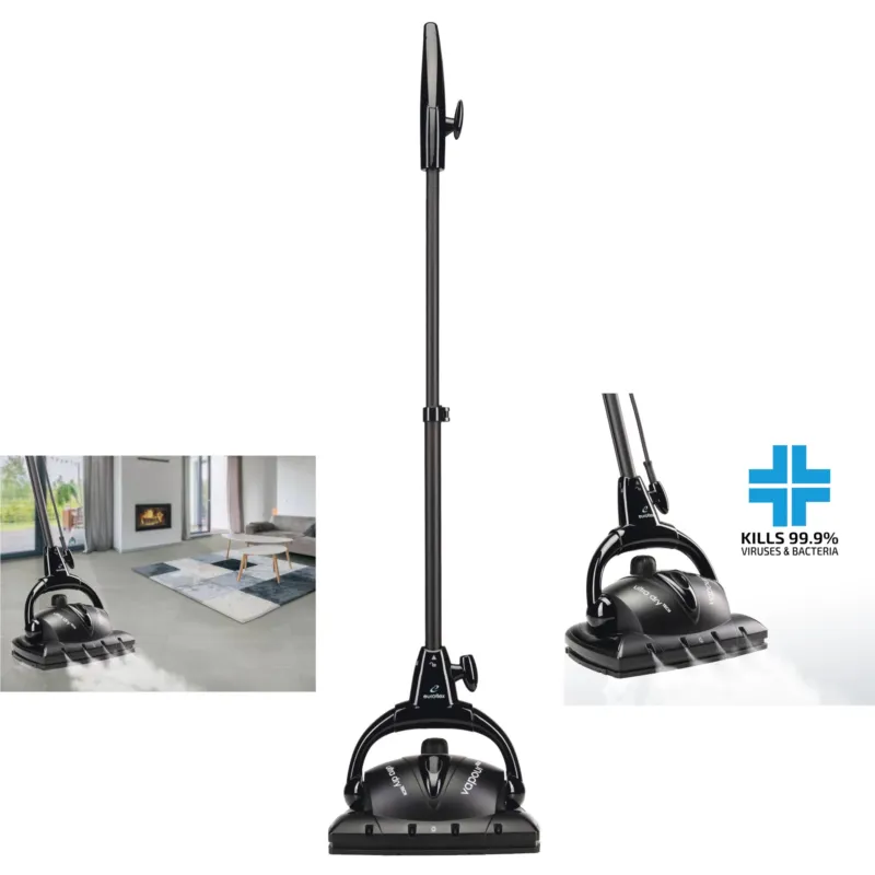 Più Venduto Scopa a vapore Euroflex Vapour M2R ideale per ogni pavimento legno incluso 30x21xh122 cm peso 3, kg scopa a vapore con caldaia in acciaio colore nero Euroflex
