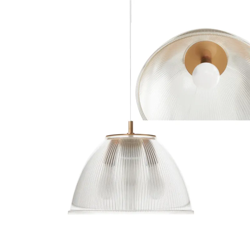 Occasione Imperdibile Lampada a sospensione ISABEL Ø30xh31 cm - 1 x70W max E 27 HGS con calotta prismatica e particolari In PMMA colore rame Emporium