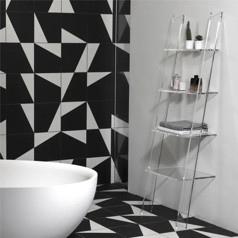 Libreria, Mobile da bagno Way Up Large trasparente incolore, dimensioni 48x33,5xh200 cm, spessore 10 mm Vesta Saldi