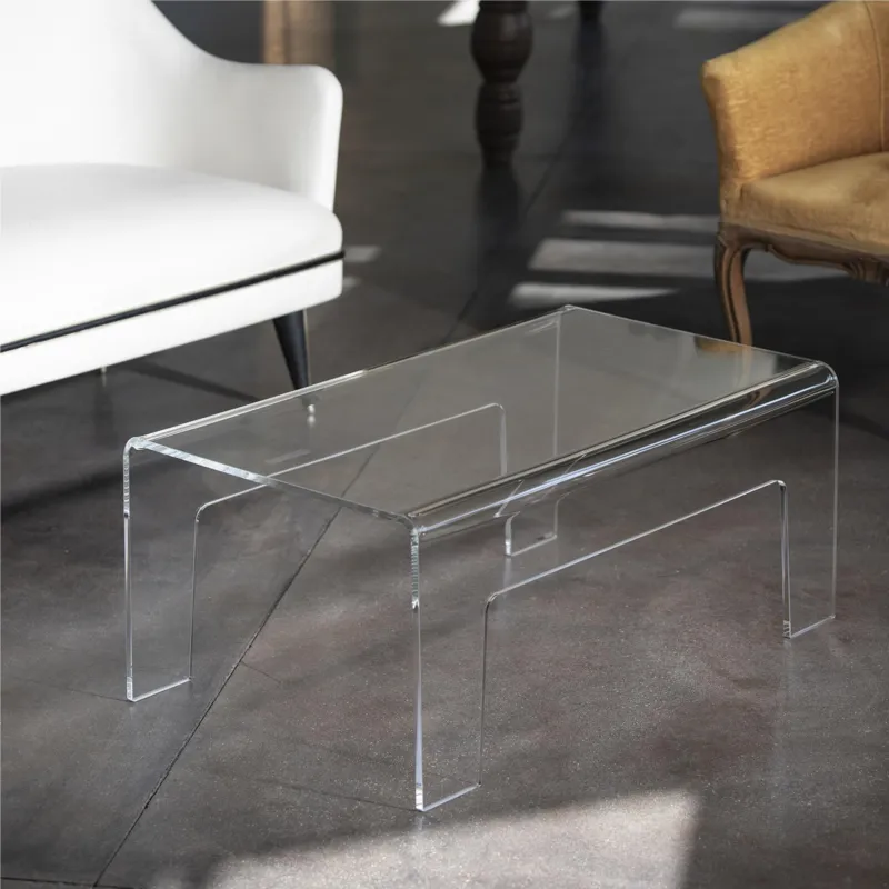 Tavolino da Salotto rettangolare AIR trasparente incolore, dimensioni 80x47xH35 cm, Peso 10 kg spessore 10 mm Vesta Solo Oggi
